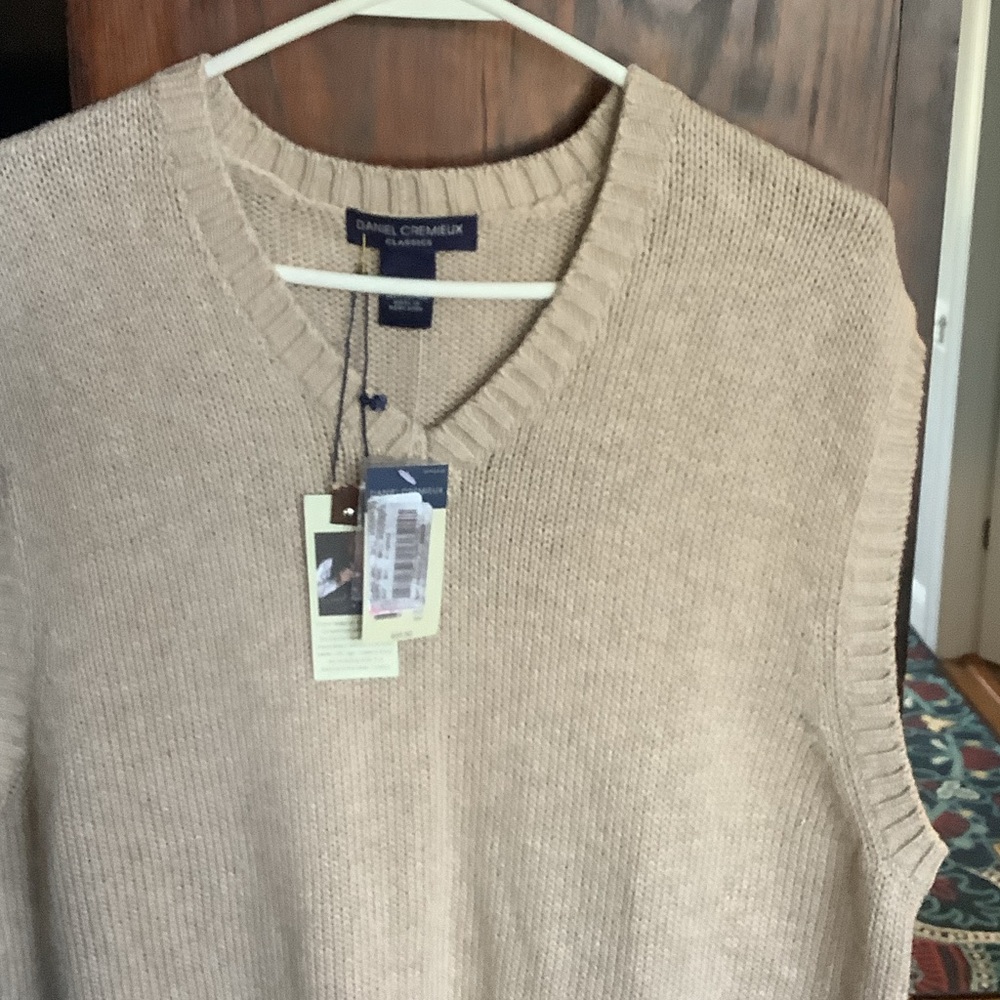 Daniel Cremieux Men's Beige‎ V-Neck Sweater